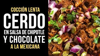 Receta Crockpot Cerdo con salsa Chipotle y Chocolate a la Mexicana  Maxichef Advanced Cocción Lenta [upl. by Airahcaz952]