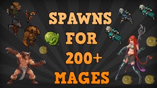 Tibia where to hunt EDMS  SPAWNS FOR MAGES 200 Vol 12020 [upl. by Greg449]