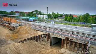 BerlinSchöneweide Bahnhof – Zeitraffer der Bauarbeiten von Januar bis Dezember 2022 [upl. by Anayra]