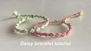 How to make daisy bracelet  yarnivora [upl. by Noryt181]