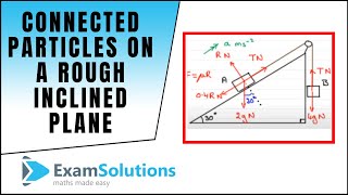 Connected Particles on a rough inclined plane  ExamSolutions [upl. by Ogu]