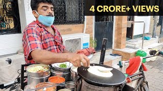 Mumbai Man Selling Dosa on Cycle from 25 Years  Indian Street Food [upl. by Ninon213]