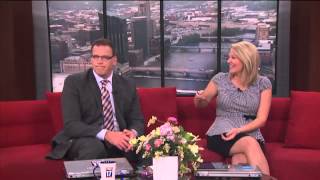 Pregnant news anchor breaks belt [upl. by Nalyt]