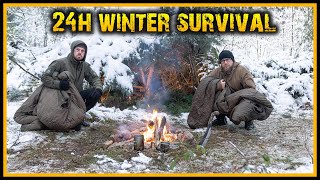 24h Winter Survival bei 5°C mit 5 Gegenständen  Bushcraft Outdoor Naturensöhne [upl. by Annoek]