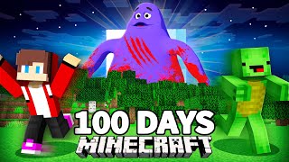 I Survived 100 Days Of GRIMACE SHAKE and Attack On in Minecraft Challenge  Maizen [upl. by Fermin329]