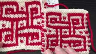 How to Knit Mosaic Stitch in Stockinette st [upl. by Anirroc471]