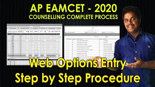 AP EAMCET Web Options Entry  Step by Step Procedure  AP EAMCET 2020  Purushotam Academy [upl. by Ymassej888]