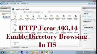 Enable Directory Browsing In IIS HTTP Error 40314The Web server is configured to not list [upl. by Baugh]