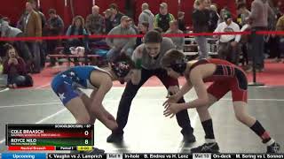 Schoolboygirl 87 Royce Nilo Milton Monsters Vs Cole Braasch Baldwin Woodville Wrestling Cl [upl. by Assirem]