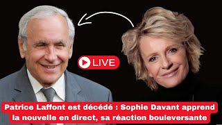 Patrice Laffont est décédé  Sophie Davant apprend la nouvelle en direct sa réaction bouleversante [upl. by Nylhsa]