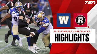 Winnipeg Blue Bombers vs Ottawa Redblacks  CFL HIGHLIGHTS [upl. by Enilorac]