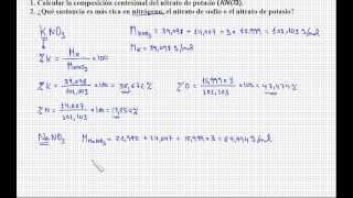 Calculo de la composición centesimal del nitrato de potasio [upl. by Bethena]