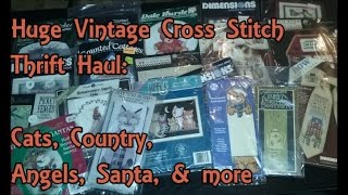 Huge Cross Stitch Haul Vintage 80s 90s Kits [upl. by Nohtanhoj13]