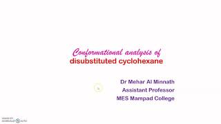 Conformational analysis of 12 disubstituted cyclohexane [upl. by Anniken]