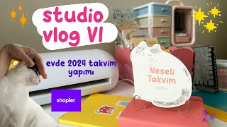 ✨STUDIO VLOG VIII✨ Evde 2024 Takvim Yapımı 🏵️🎀 [upl. by Woodcock369]