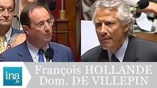 Incident à lAssemblée  Dominique de VILLEPIN et François HOLLANDE  Archive Ina [upl. by Meares]