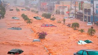 A devastating flood sweeps cars and buildings away in Barretos São Paulo Brazil [upl. by Hakaber]