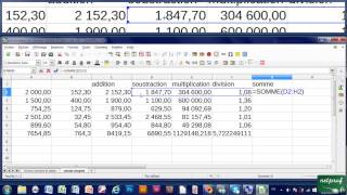 15  Effectuer une somme automatique et incrémentation dans tableau Calc [upl. by Enymsaj]