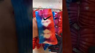 An easy way to make cute tie dye socks 👌 tiedyeartist tiedye tiedyefashion diyfashion diy [upl. by Chard]