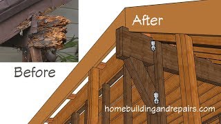 Ideas For Repairing Ridge Beam That Is Supporting Gable End Fascia Board Barge Rafter [upl. by Adlog]