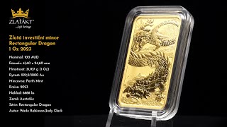 Zlatá investiční mince Rectangular Dragon 1 Oz 2023 [upl. by Wilder304]