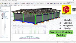 How to Design Steel Roof Workshop Concrete Building in Protastructure [upl. by Nednyl]