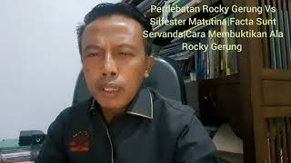 Facta Sunt Servanda Rocky Gerung Bentrok Dgn Minta Bukti Silfester MatutinaMenuai Kecaman Publik [upl. by Akciret]