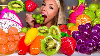 ASMR CANDIED ORANGE STRAWBERRIES GRAPE KIWI CANDIED SWEET PEPPERS DRAGON FRUIT CANDY MUKBANG 먹방 [upl. by Airtened]