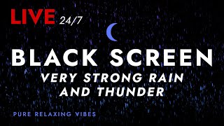 🔴 Sleep Fast with Pure Nature Rain and Incredible Present Thunder Sounds  Black Screen [upl. by Pinelli794]