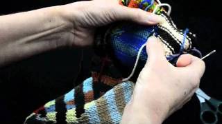 How to Knit Intarsia knitting Part 2 Darning Ends  k1p1 TV [upl. by Noe999]