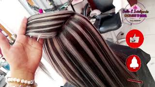 Tecnica de Mechas Localizadas Cabello Tutorial Paso a Paso colorimetria mechas mechasbalayage [upl. by Alyahsat]