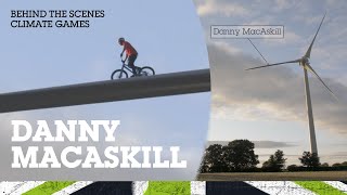 Behind the Scenes Danny MacAskill rides 70m high wind turbine for Climate Games [upl. by Reerg]