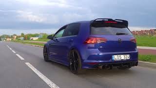 GOLF R MK7 LAUNCH CONTROL  CUSTOM CAT BACK EXHAUST [upl. by Leiso]