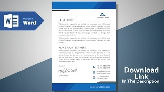 Create a Modern Professional Letterhead  Free Template  MS Word Letterhead Tutorial Version 20 [upl. by Einahpets405]