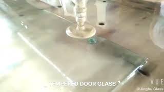 hole processing of tempered door glass [upl. by Aikahs599]