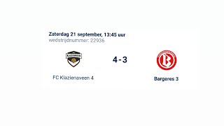 FC Klazienaveen 4 VS Bargeres 3 🏆 League Match [upl. by Teirrah]