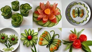 5 Super Salad Decoration ideas  Easy and Beautiful salad decoration  Tomato amp cucumber decoration [upl. by Buchanan323]