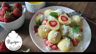 Cheese dough dumplings with strawberries  subtitles Knedlíky z tvarohového těsta s jahodami [upl. by Debbra]