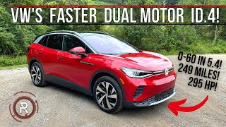 The 2021 VW ID4 Dual Motor AWD Is A Quick amp Affordable Electric Long Range SUV [upl. by Neyrb]