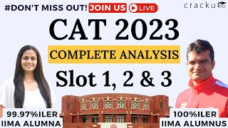 CAT 2023  Complete Analysis  Slotwise Difficulty Analysis By Maruti Sir amp Sayali Maam [upl. by Nauqyaj174]