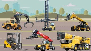 ALAT BERAT MATERIAL HANDLING  Mobile Crane Log Handler Reach Stacker Container Handler Forklift [upl. by Brewster76]