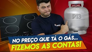 É mais BARATO COZINHAR no GÁS ou no FOGÃO de INDUÇÃO 100 ELÉTRICO ☕ [upl. by Earased]