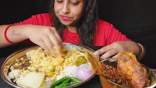 Eating Show  Fish Curry With RicePoulqmi Eating Show Bengali Homemade Food eating [upl. by Aicital]