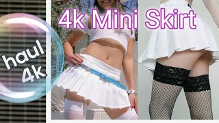 4k Mini Dress  Mini Skirt Tryon Haul sammie wilde  Mini Skirt  Solid Lingerie Skirts [upl. by Buhler105]