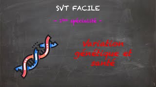 SVT FACILE  1ère spé  Variation génétique et santé [upl. by Divaj31]