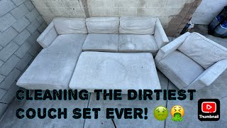 Cleaning the dirtiest couch set ever using Prochem products amp Super clean [upl. by Barnett]