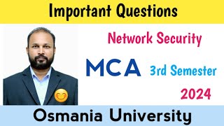 network security imp Questions 2024  ou mca 3rd Sem Imp Questions 2024  abedsir [upl. by Steffi]