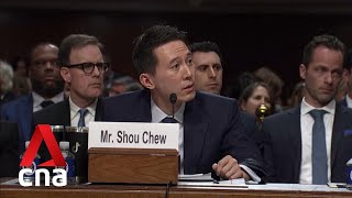 quotNo I’m Singaporeanquot TikTok CEO Chew Shou Zi responds to US Senator’s questions about China ties [upl. by Jobye214]