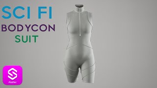 How to make a SCI FI BODYCON SUIT with STYLE 3D style3d fashion marvelousdesigner clo3d [upl. by Emmerich856]