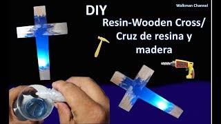 DIY ResinWooden Cross Cruz de Resina y madera Resin Craft [upl. by Juanne]